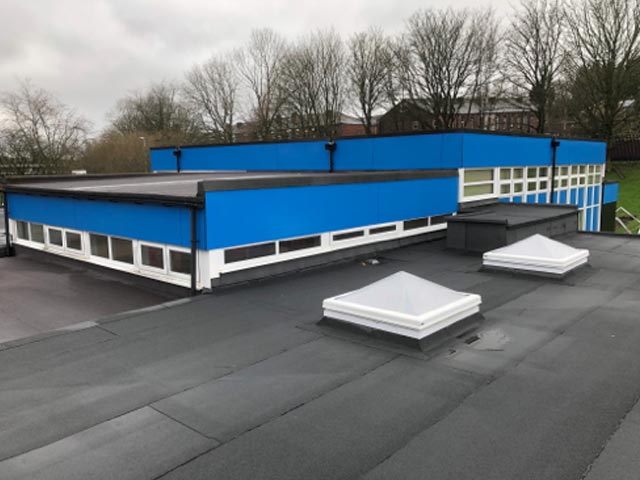 Alice Ingham Primary School, Rochdale after roofing works by K Pendlebury & Sons