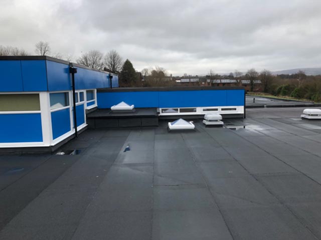 Alice Ingham Primary School, Rochdale after roofing works by K Pendlebury & Sons