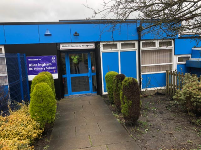 Alice Ingham Primary School, Rochdale after roofing works by K Pendlebury & Sons